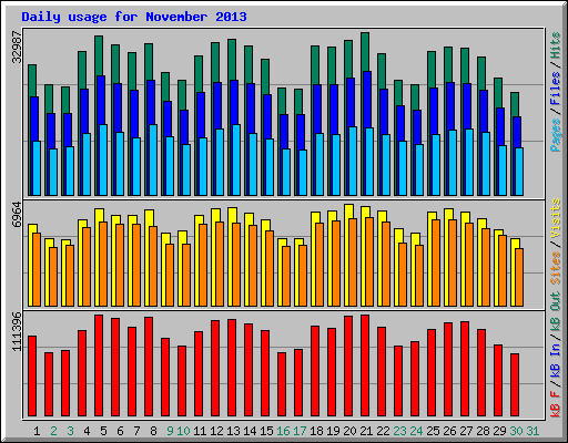 Daily usage for November 2013